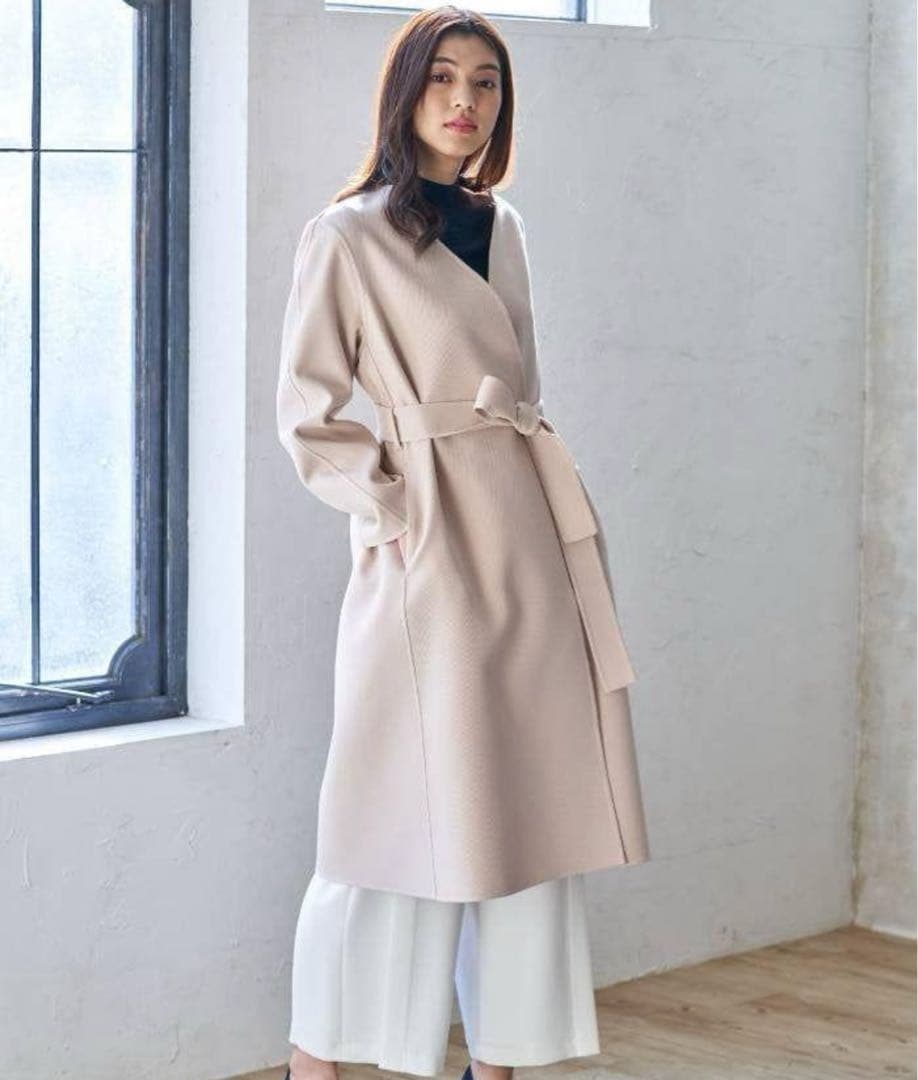 ANAYI カルゼリバー ロングコート ベージュ サイズ36 定価74800円