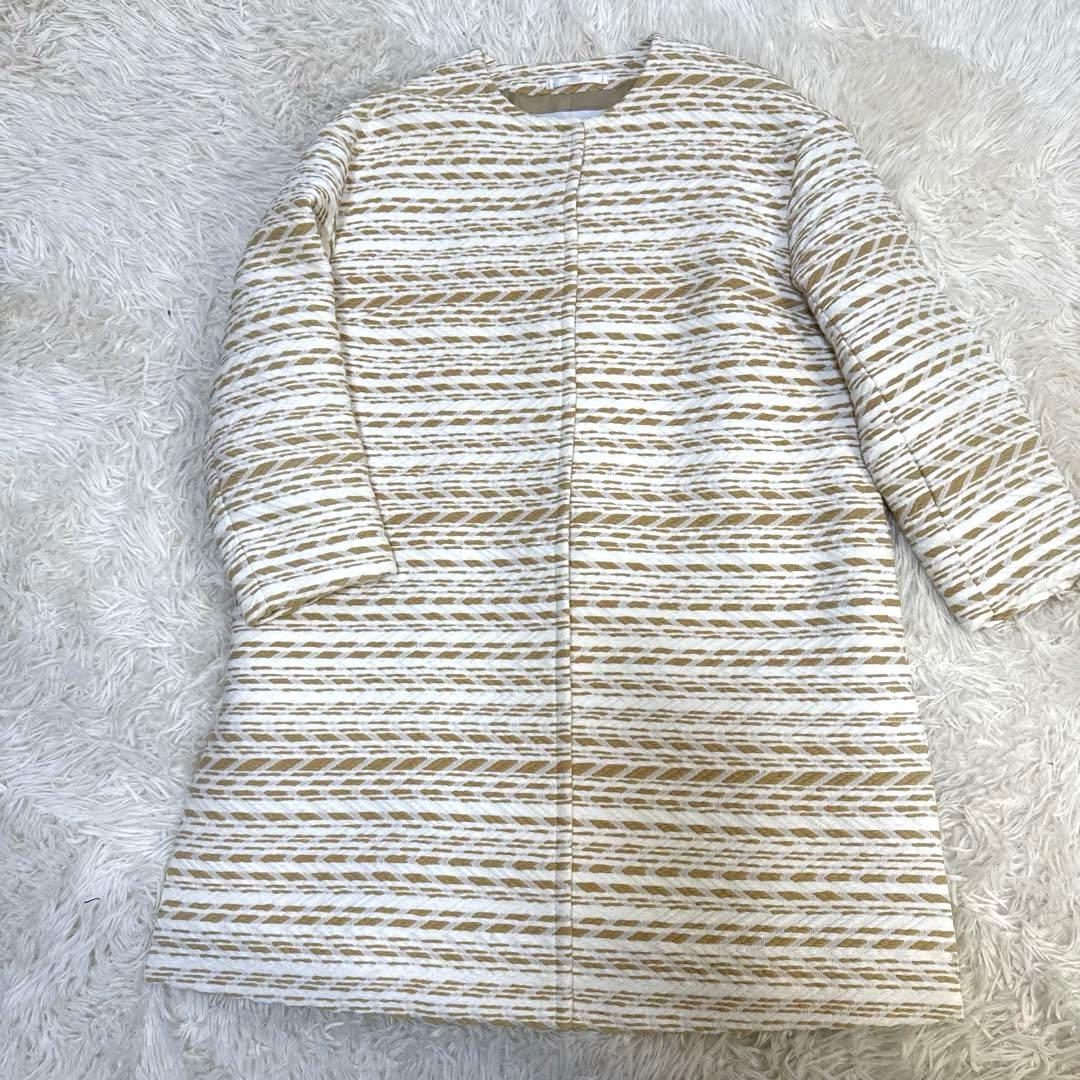 Aquascutum アクアスキュータム　スプリングコート　ツイード　ノーカラー