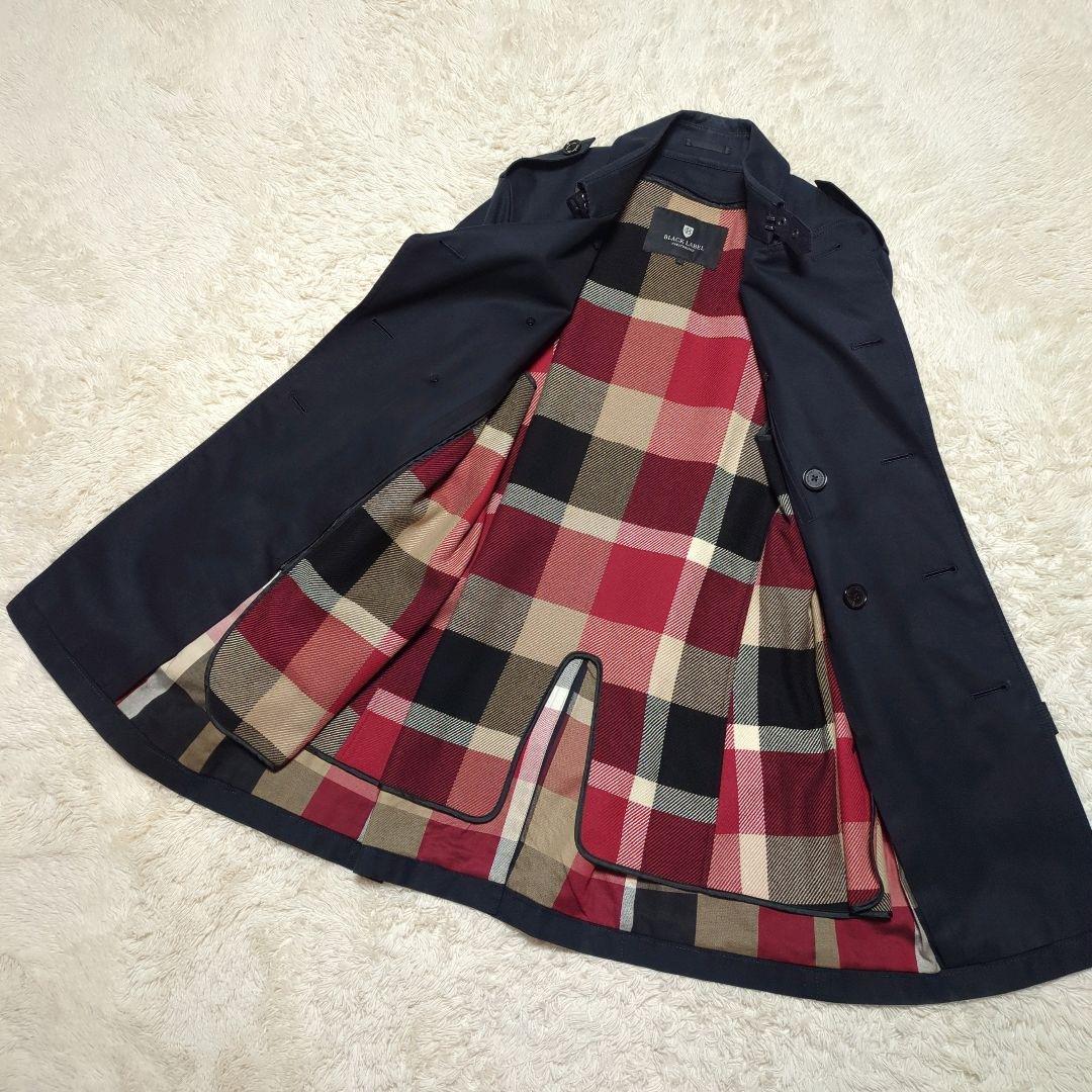 ブラックレーベルクレストブリッジ　ロングトレンチコート　L　黒　ライナー付