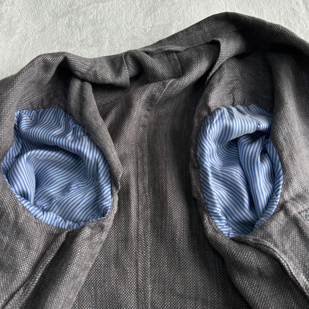 美品 ハケットロンドン リネン コットン アンコン サマージャケット50 XL