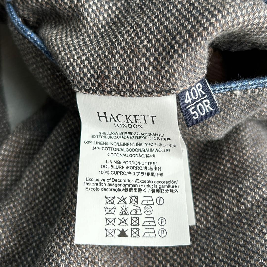 美品 ハケットロンドン リネン コットン アンコン サマージャケット50 XL
