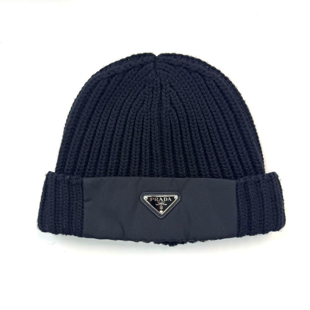 PRADA プラダ Re-Nylon ニットキャップ ブラック Mサイズ