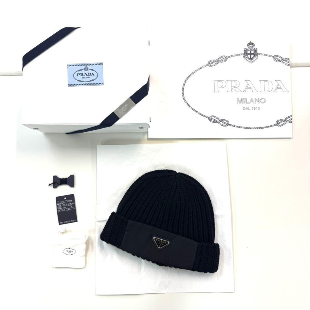 PRADA プラダ Re-Nylon ニットキャップ ブラック Mサイズ