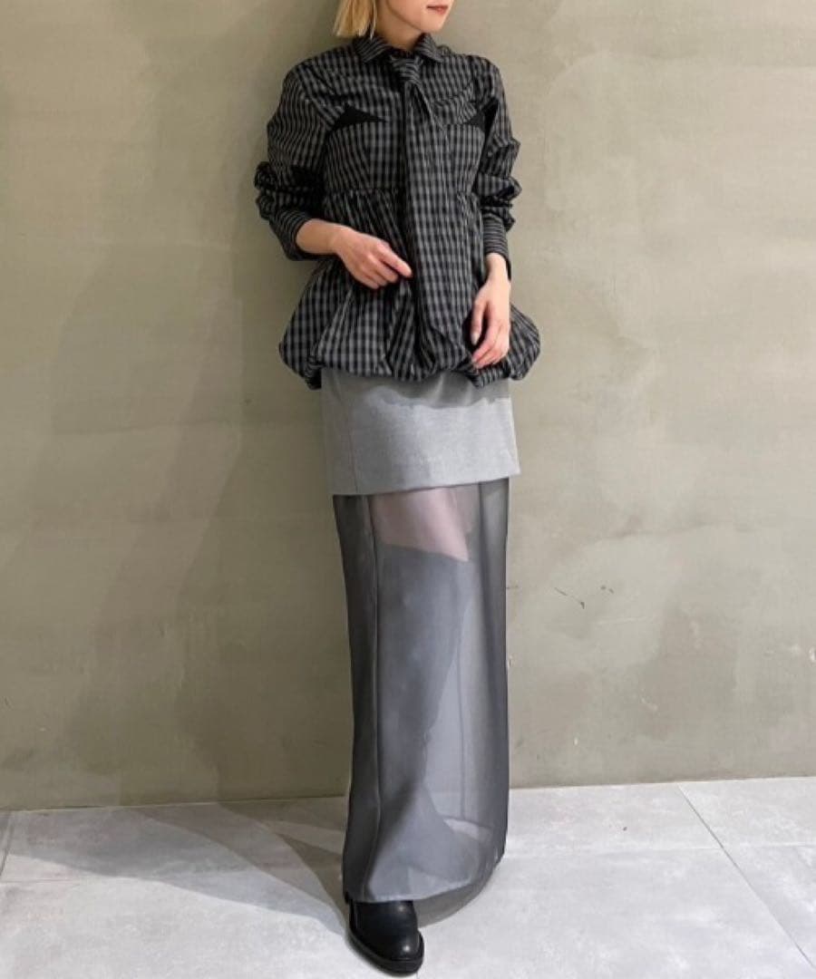 【超美品】LE CIEL BLEU Check Peplum Top