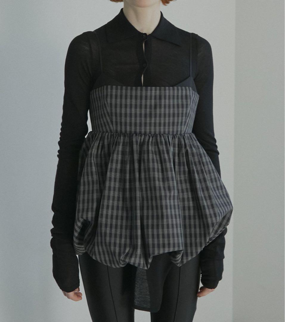 【超美品】LE CIEL BLEU Check Peplum Top