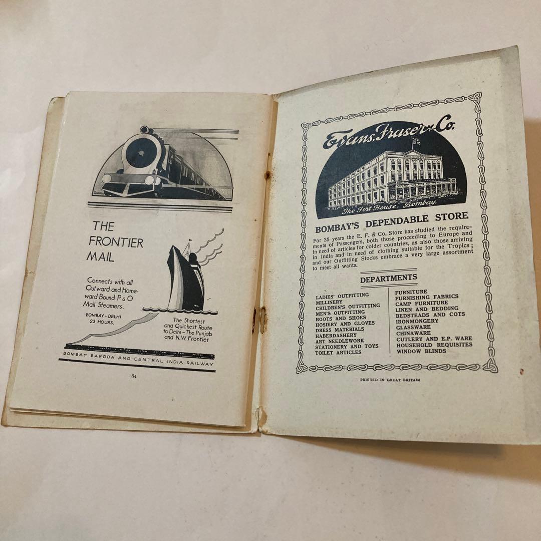 地図・旅行ガイド Cook's and Wagon's lits INDIA 1931-32