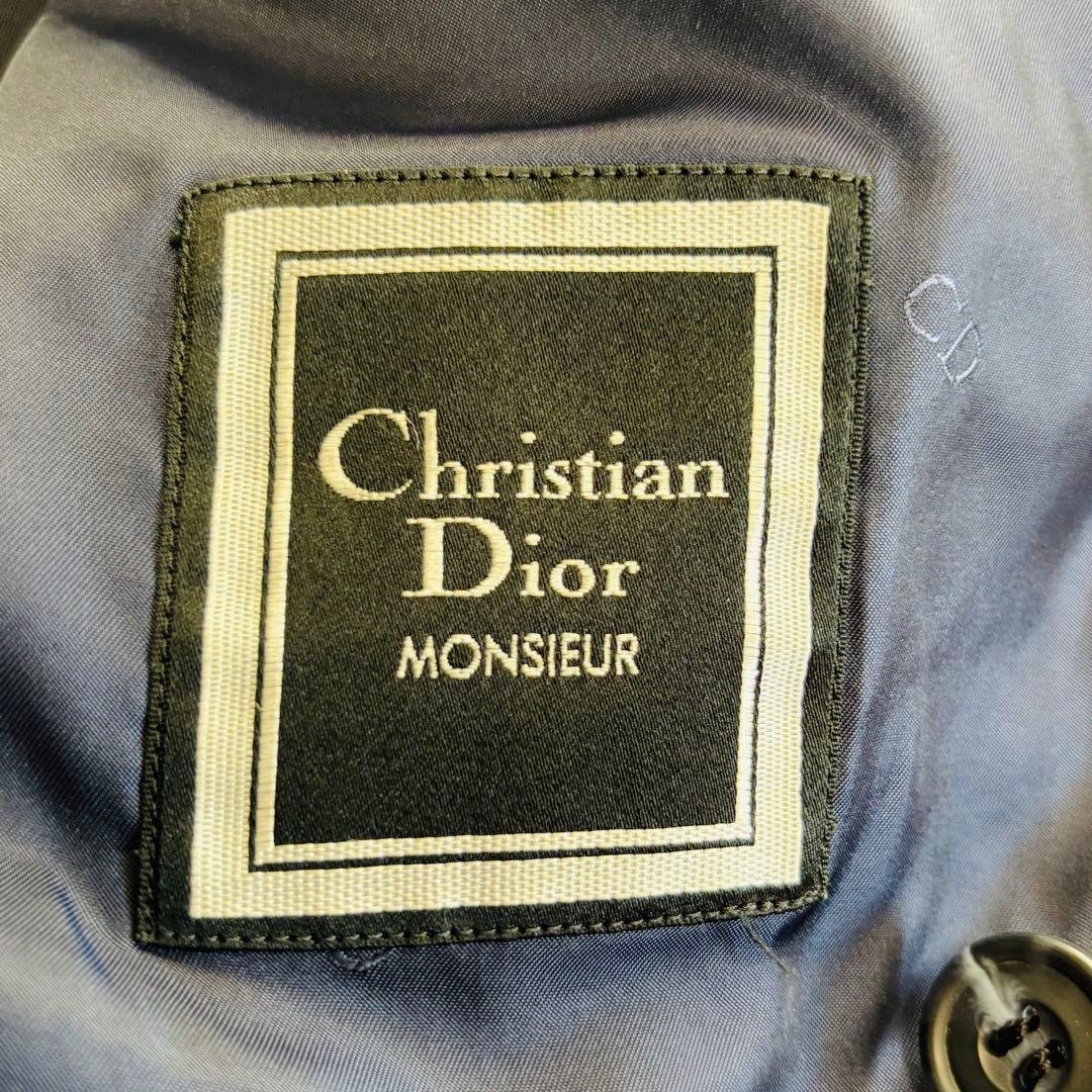 Christian Dior ダブル テーラードジャケット ネイビー 銀ボタン