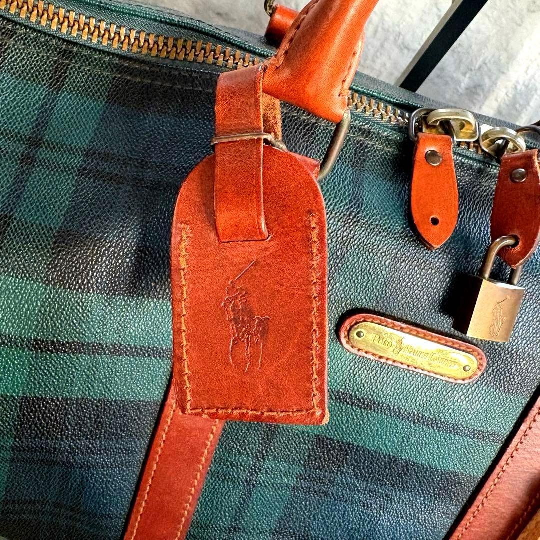 ✨美品✨ラルフローレン 2WAY ボストンバッグ チェック PVCレザー 旅行