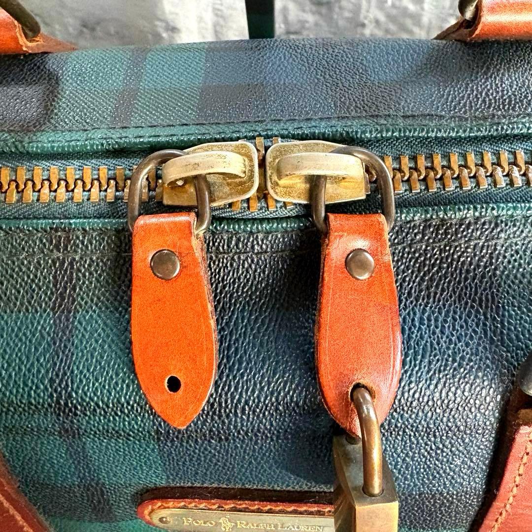 ✨美品✨ラルフローレン 2WAY ボストンバッグ チェック PVCレザー 旅行