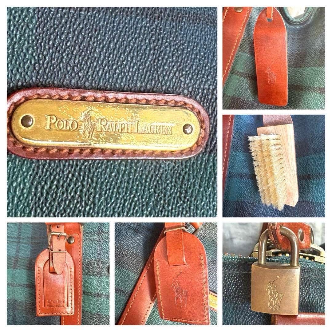 ✨美品✨ラルフローレン 2WAY ボストンバッグ チェック PVCレザー 旅行