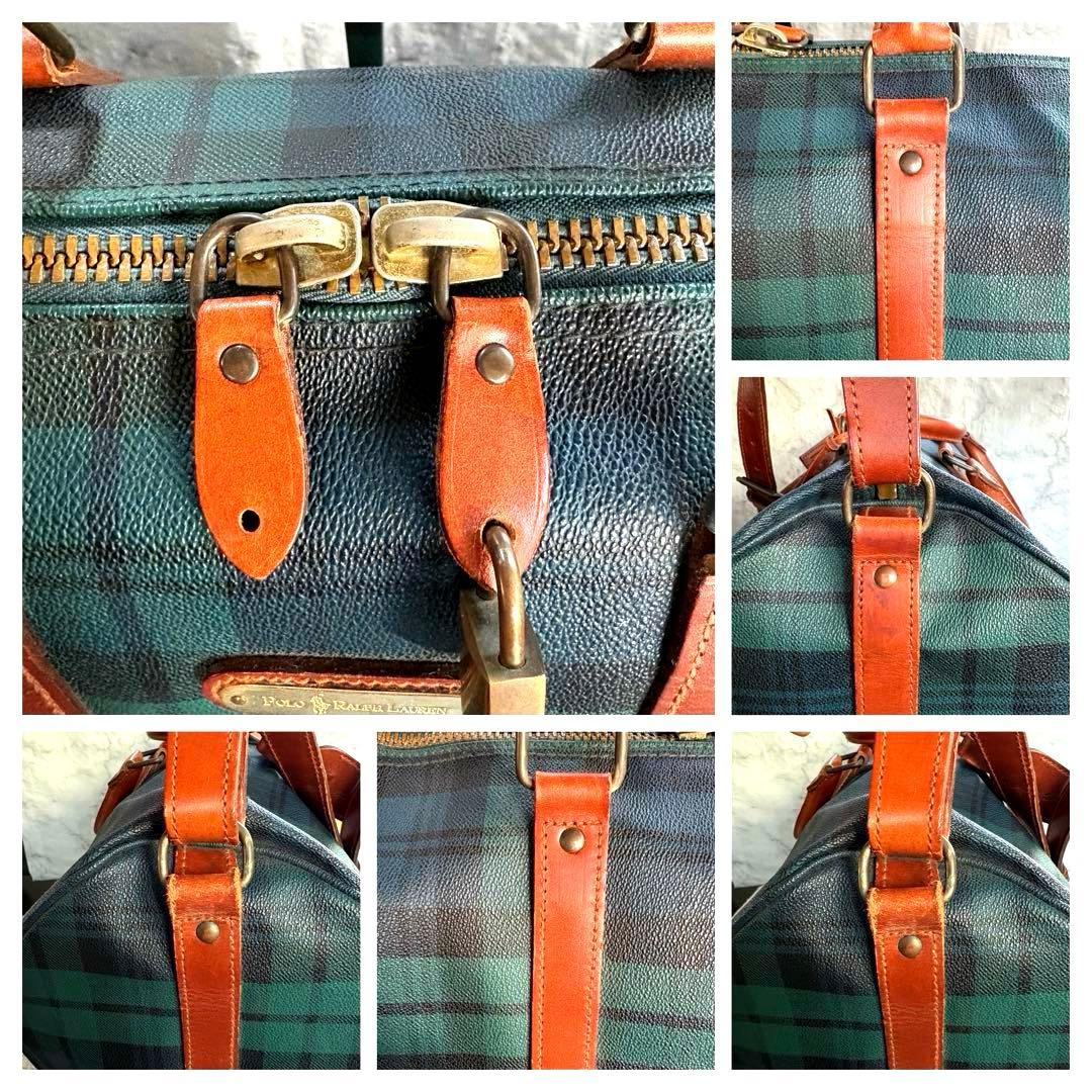 ✨美品✨ラルフローレン 2WAY ボストンバッグ チェック PVCレザー 旅行