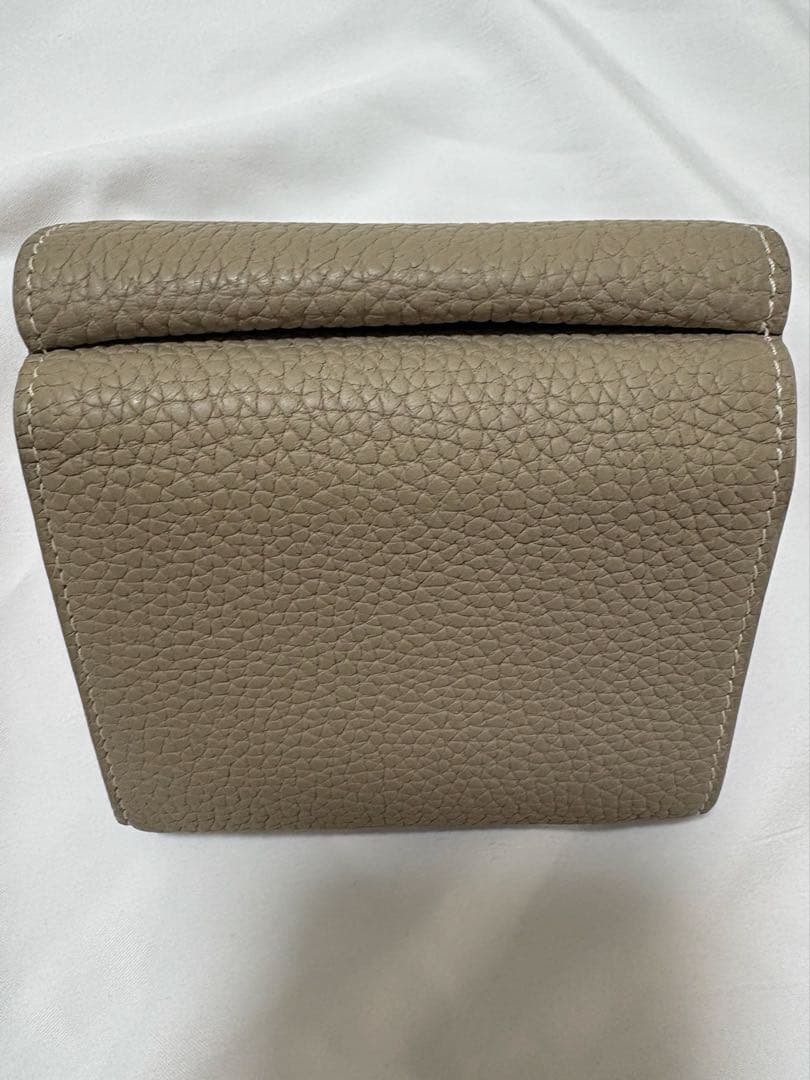 【美品・メンテ済】BONAVENTURA 三つ折り財布 グレージュ×ピンク 箱付