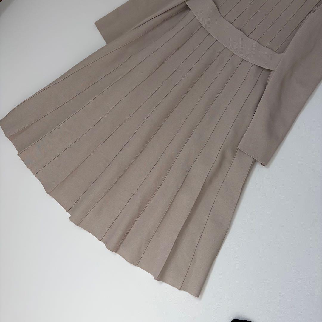 新品タグ付き♡エポカ　エミラーノミラノリブニットコート　カシュクール　ベージュ