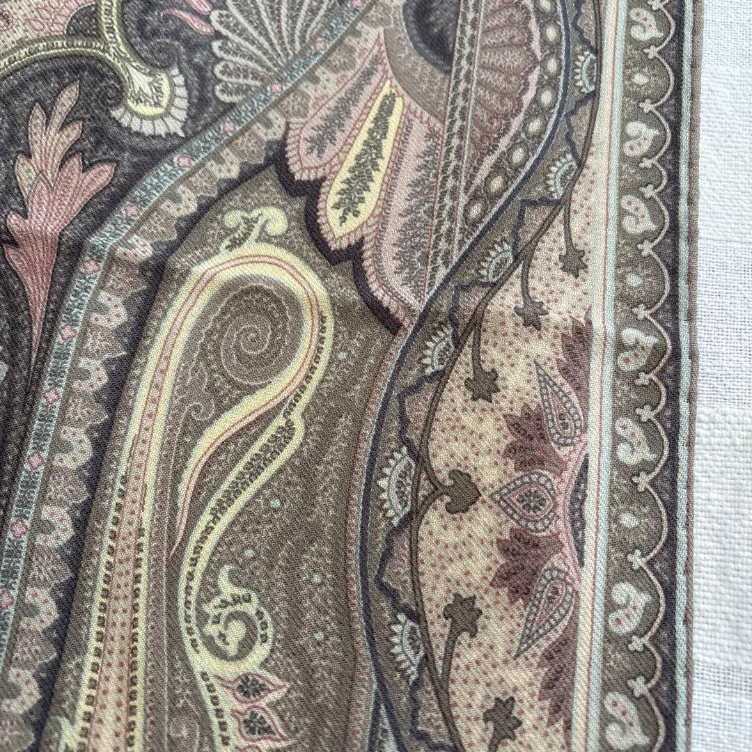 イタリア製　エトロ　ウール&シルク　ストール　ETRO ペイズリー　SILK 毛