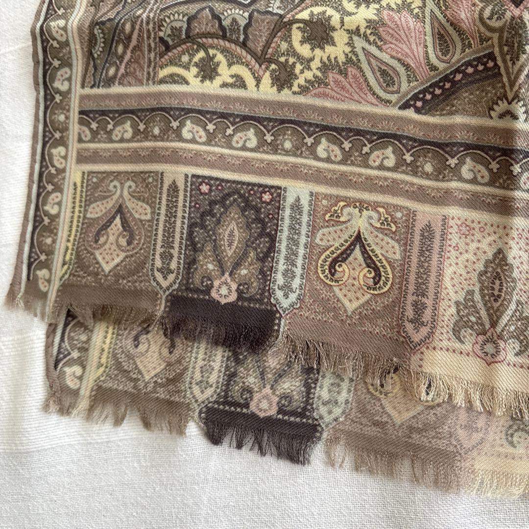 イタリア製　エトロ　ウール&シルク　ストール　ETRO ペイズリー　SILK 毛