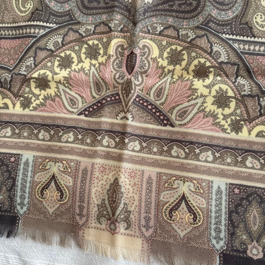 イタリア製　エトロ　ウール&シルク　ストール　ETRO ペイズリー　SILK 毛