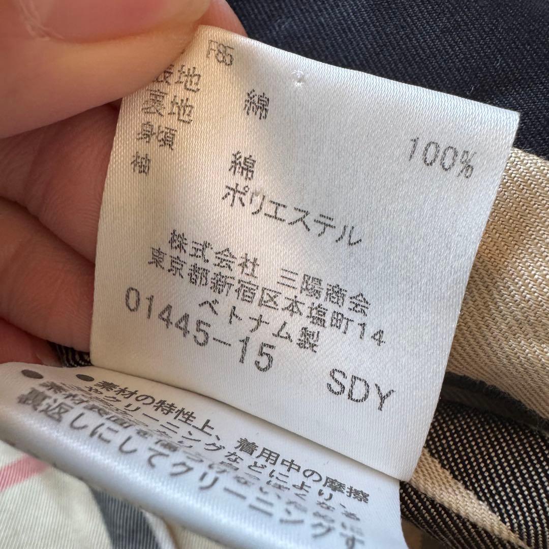 バーバリーブルーレーベル　トレンチコート　ブラック　ノバチェック　ベルト　38