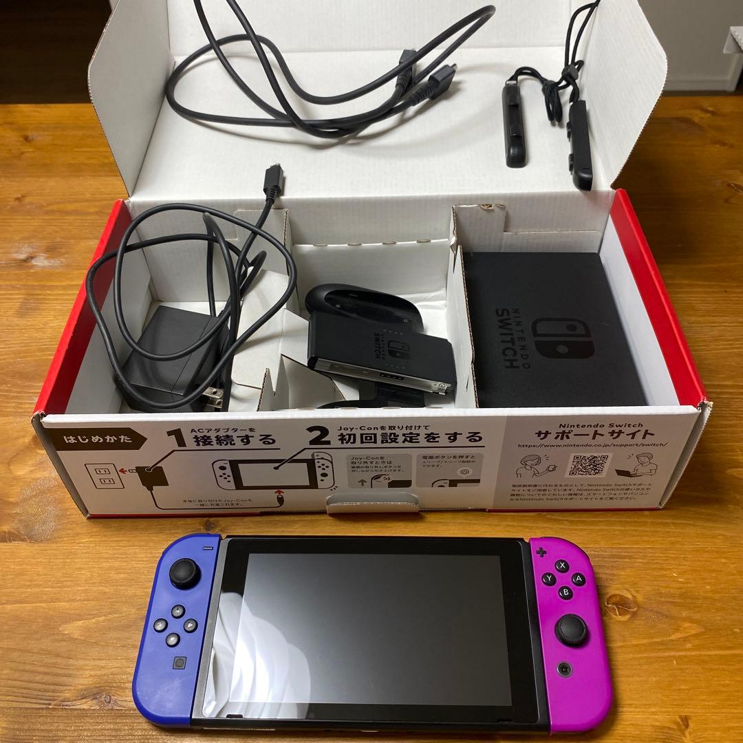 【値下げ】限定青紫Nintendo Switch。全付属品、SanDirkSD付