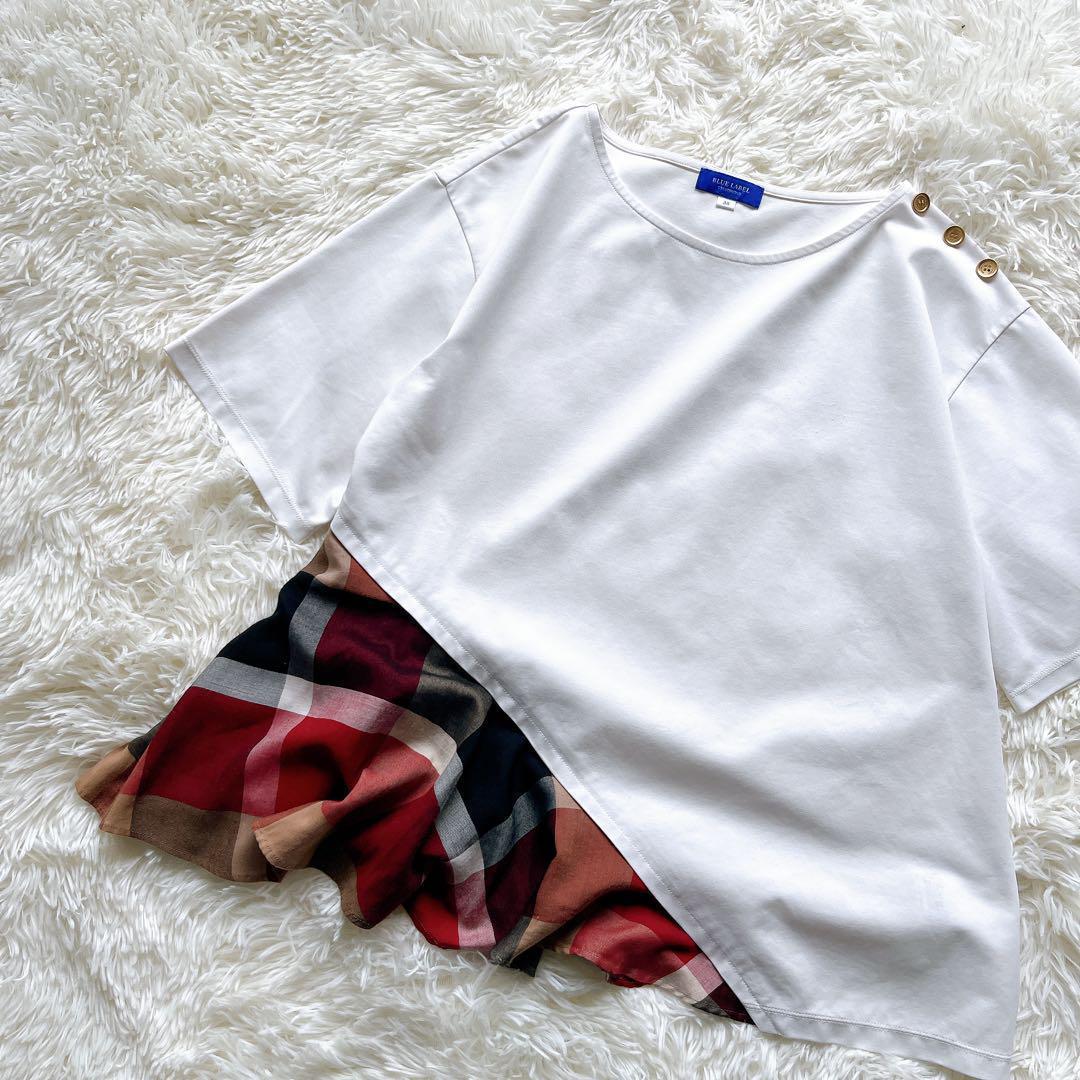 BLUE LABEL CRESTBRIDGE アシメ チェックフリル Tシャツ