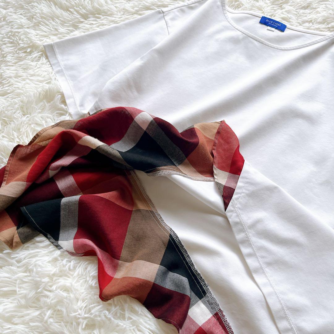 BLUE LABEL CRESTBRIDGE アシメ チェックフリル Tシャツ