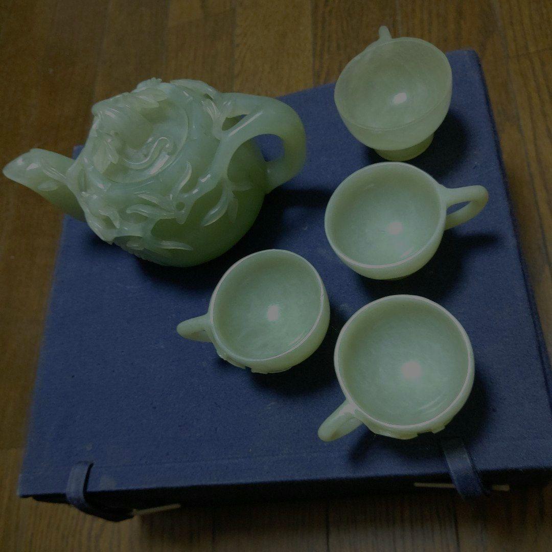 中国茶器セット箱入り　検　玉石　彫刻　中国美術工芸