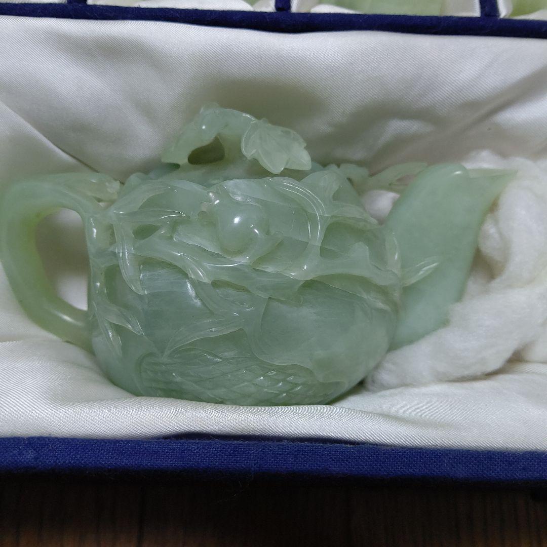 中国茶器セット箱入り　検　玉石　彫刻　中国美術工芸