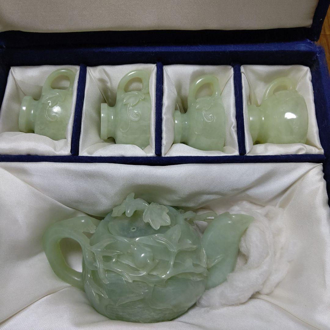 中国茶器セット箱入り　検　玉石　彫刻　中国美術工芸
