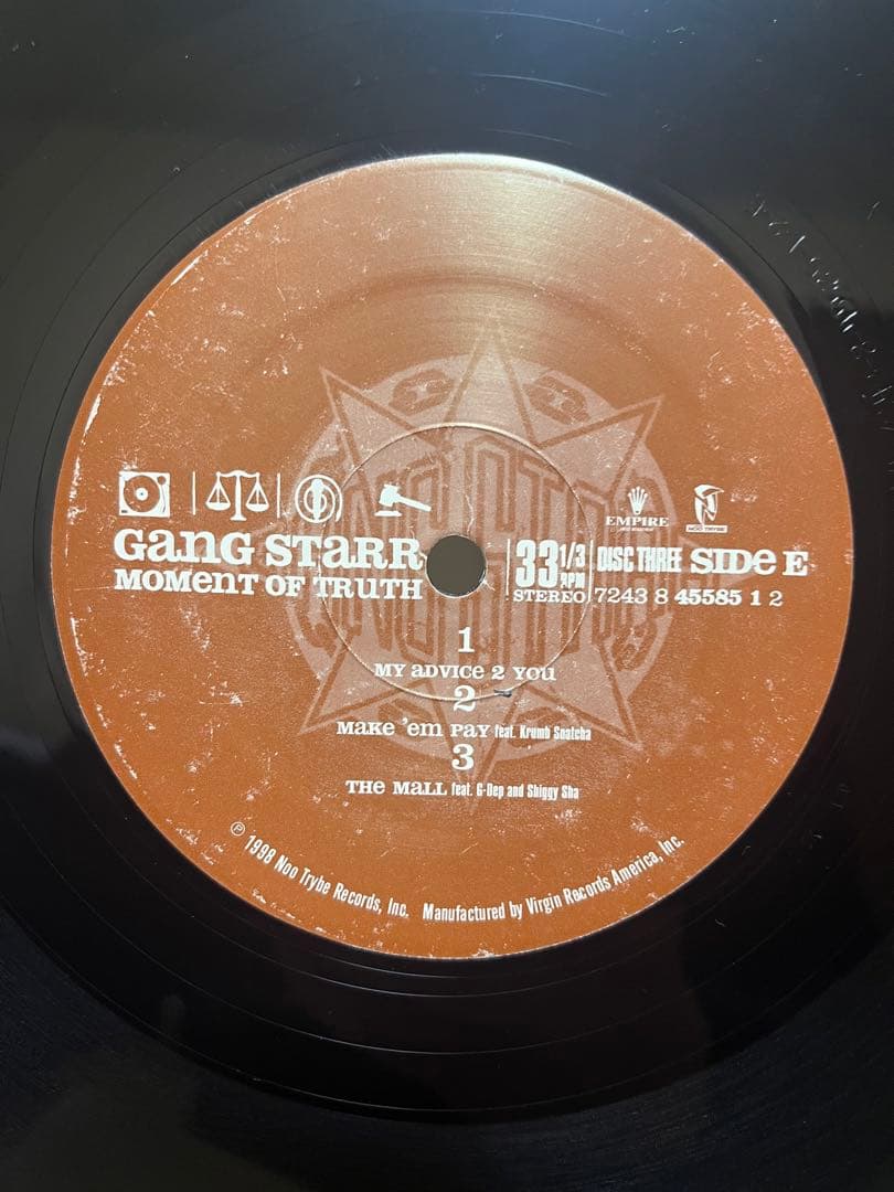USオリジナル GANG STARR - MOMENT OF TRUTH 3LP