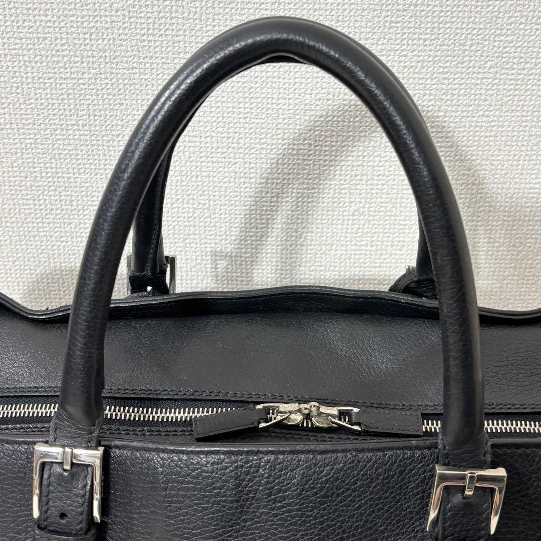 グッチ ボストンバッグ 大容量 2way レザー シボ革 ブラック 南京錠付き