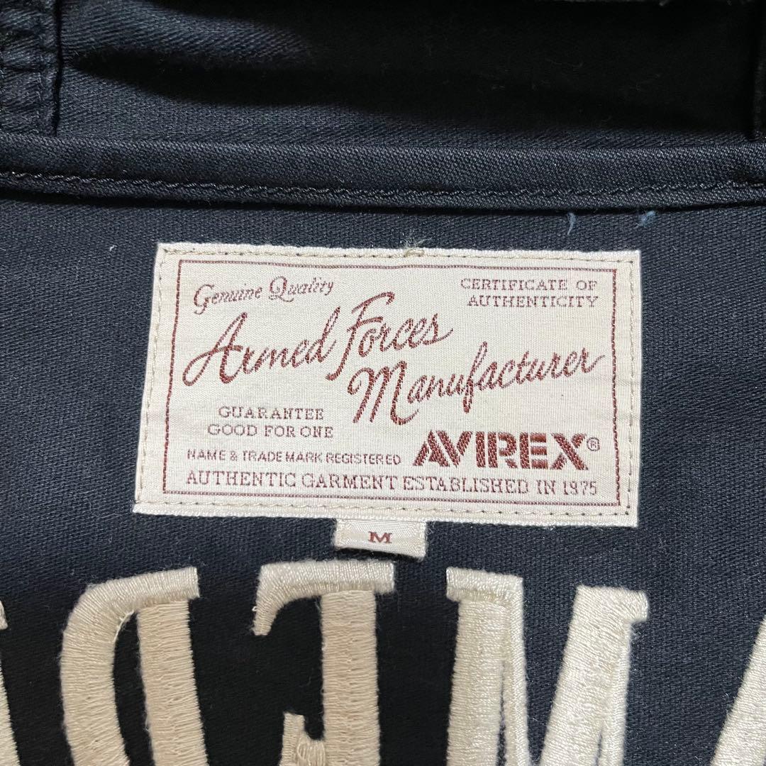 AVIREX M-51 モッズコート ミリタリージャケット 刺繍ワッペン M黒