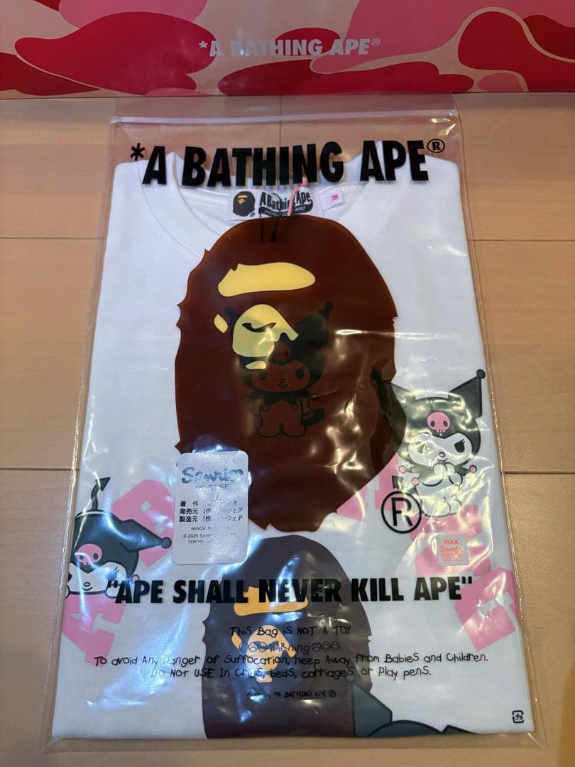 【 BAPE X KUROMI 】COLLEGE MINI TEE