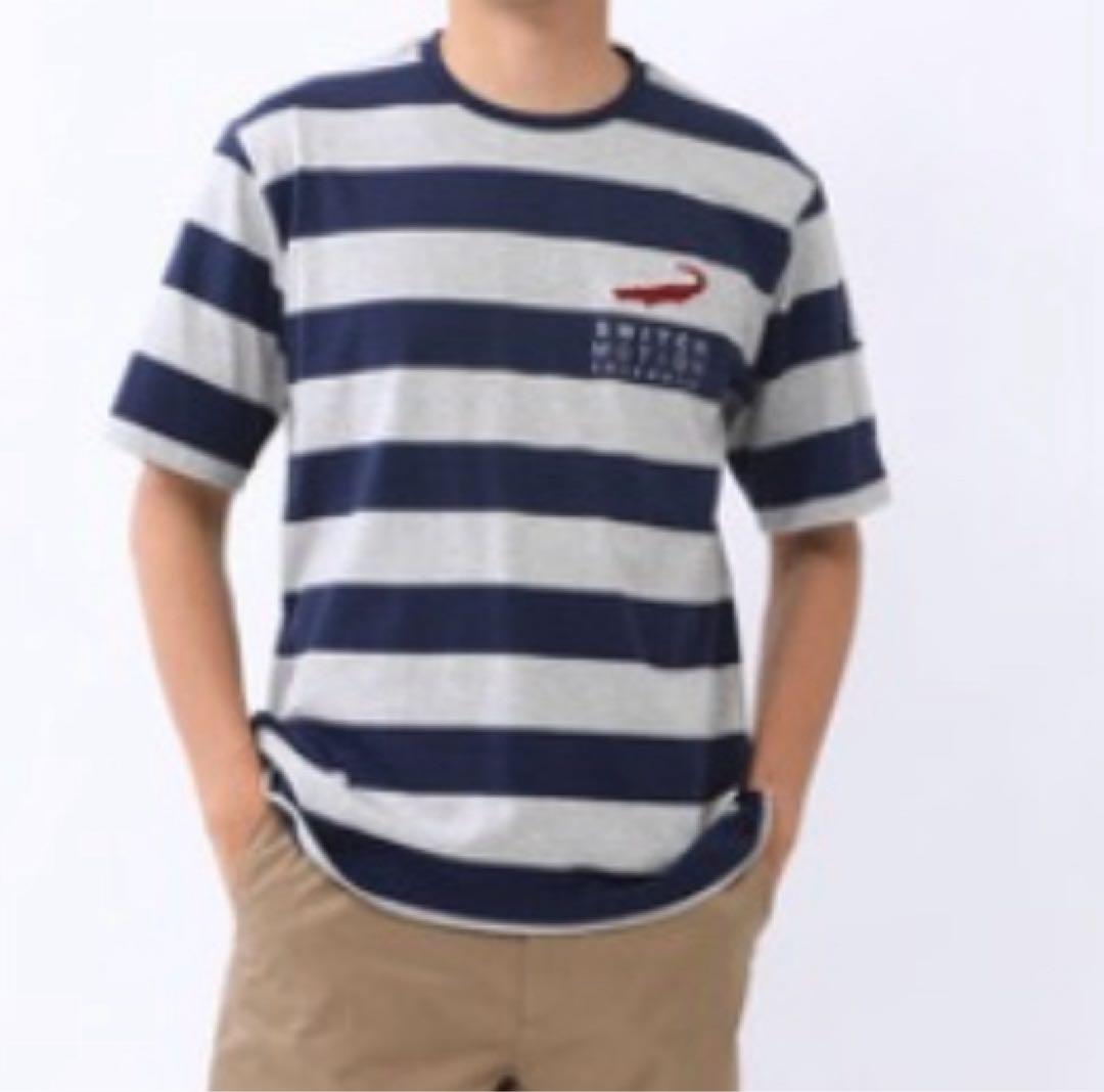 新品 3点 クロコダイル スウィッチモーション ボーダー半袖Tシャツ／L