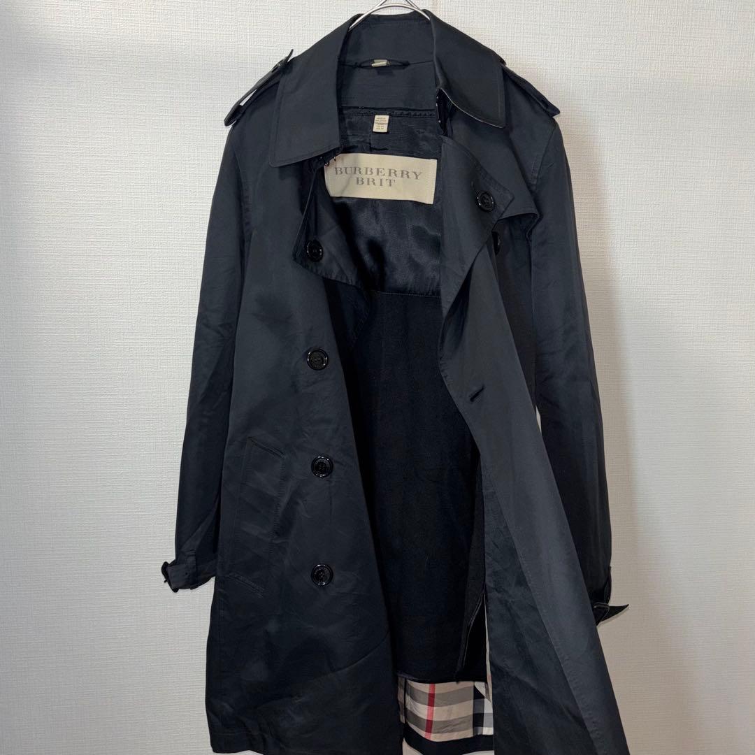 Burberry Britトレンチコート アウター 黒 ノバチェック バーバリー