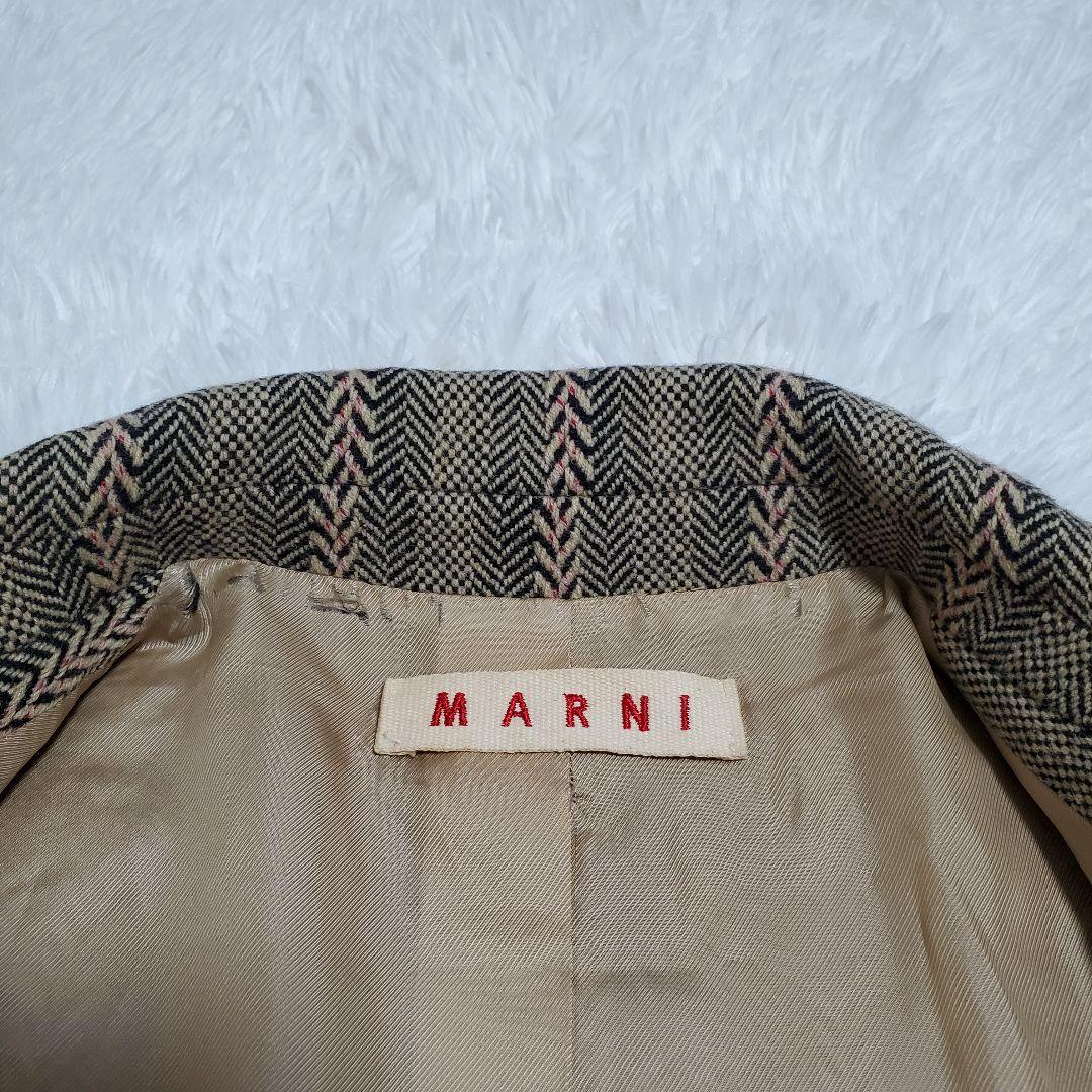 希少✨MARNI　マルニ　ロングコート　ヘリンボーン　ウール　38