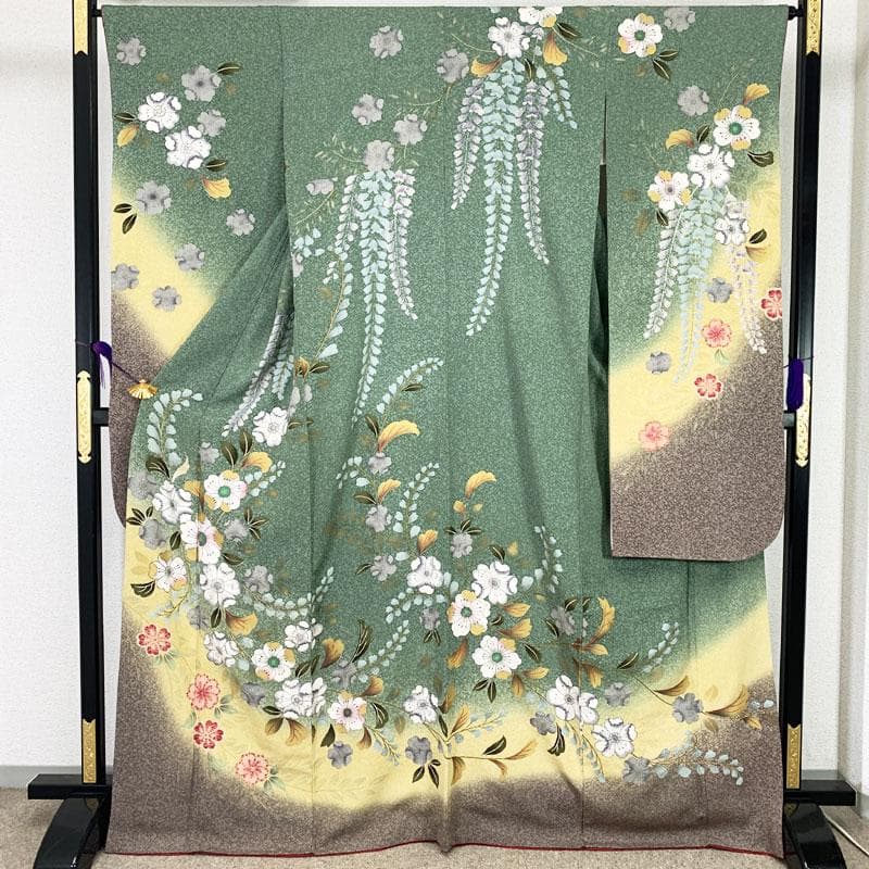 512z6☆振袖 高身長な方にも 辻が花絞り染 金彩 古典柄☆美品 成人式結婚式