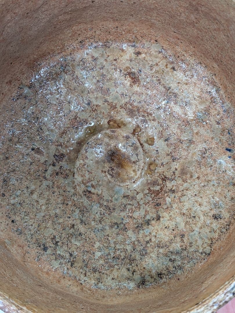 自然釉手造茶盌 合箱合布 抹茶碗 抹茶茶碗 茶道具 茶器 食器 在銘 信楽焼？
