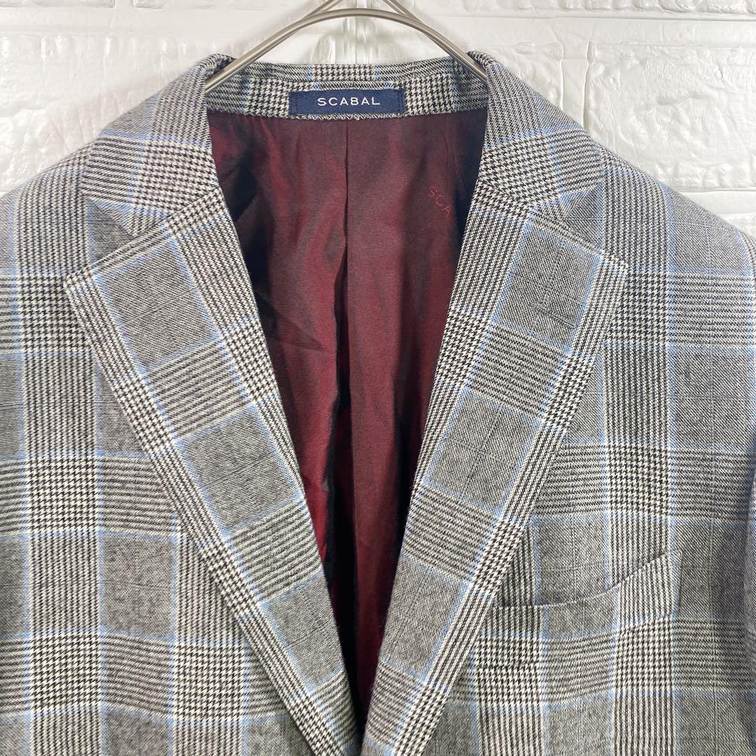 kyu様　スキャバル SCABAL チェック柄 ビジネスジャケット メンズ
