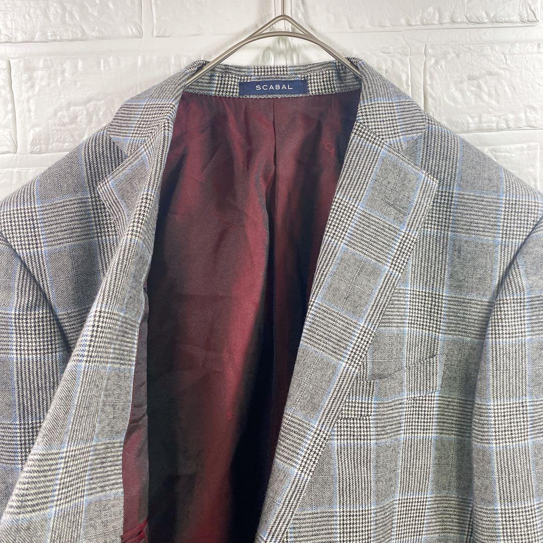 kyu様　スキャバル SCABAL チェック柄 ビジネスジャケット メンズ