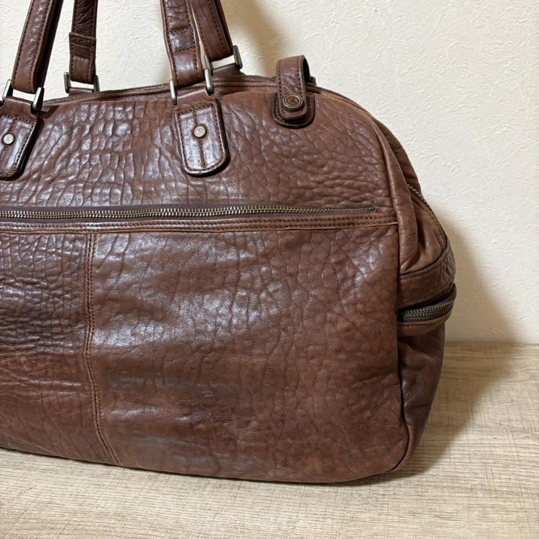 Vinterks レザー ボストンバッグ ブラウン