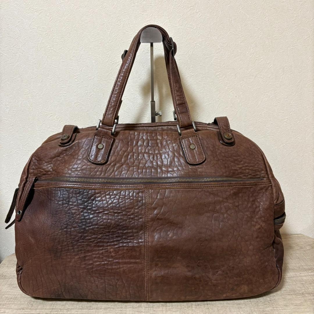Vinterks レザー ボストンバッグ ブラウン