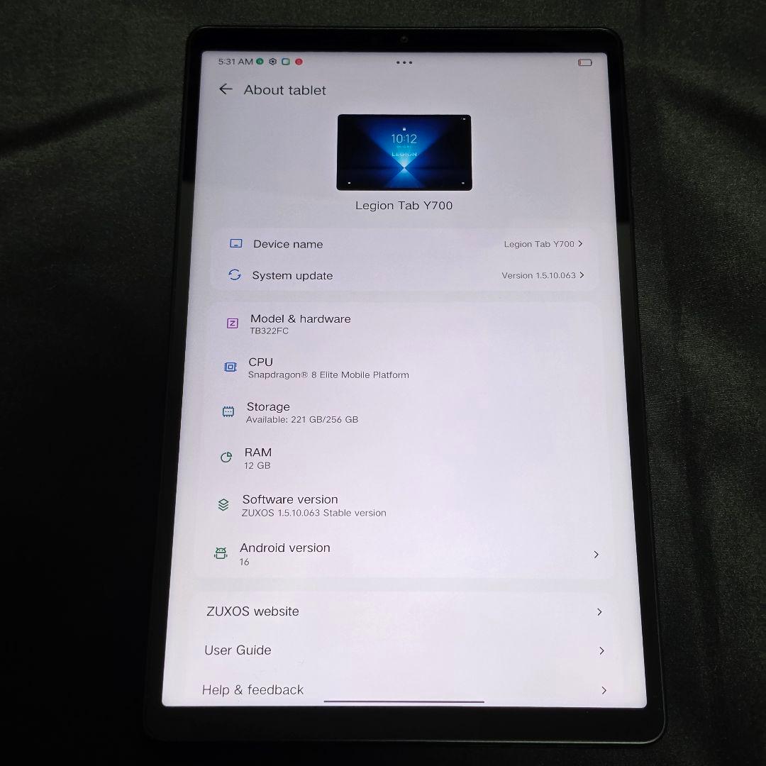 Lenovo Legion Y700 Gen4 第4世代 ゲーミングタブレット