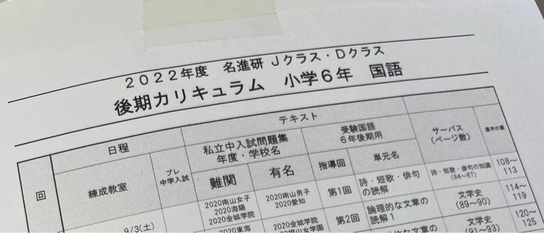 名進研　6年生　後期　国語　完全制覇