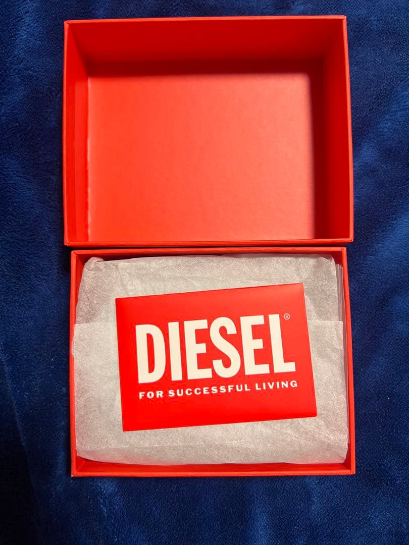 美品　DIESEL ブラックレザー 三つ折り財布