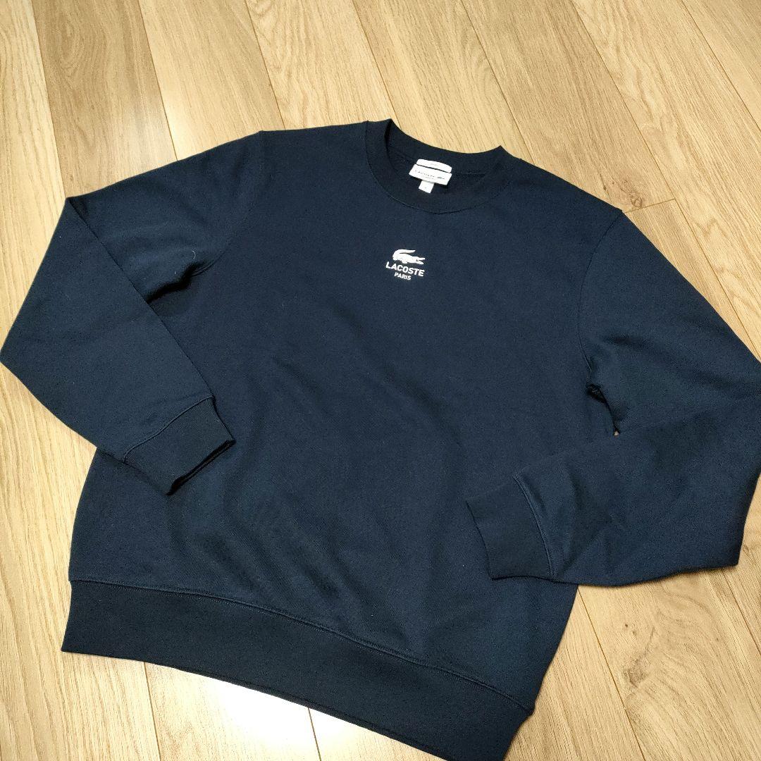 LACOSTE ヘビーウエイトTシャツ スウェットシャツМ　中央ロゴ