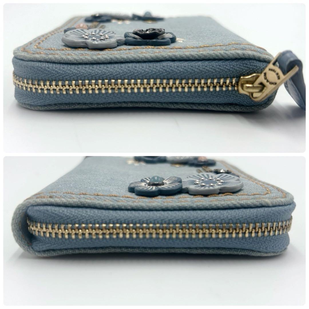 COACH スモールジップウォレットティーローズ 二つ折り財布