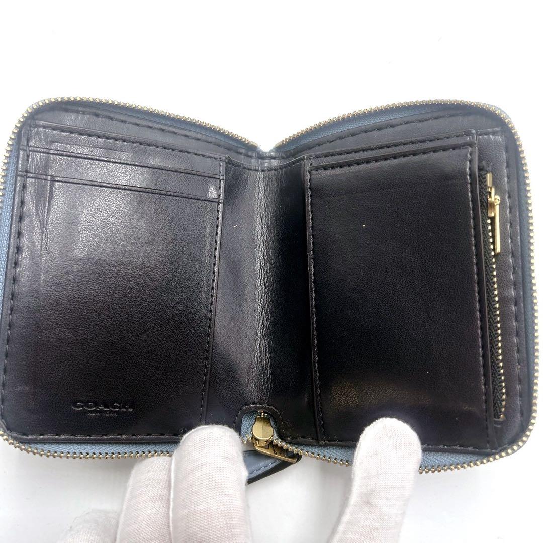 COACH スモールジップウォレットティーローズ 二つ折り財布