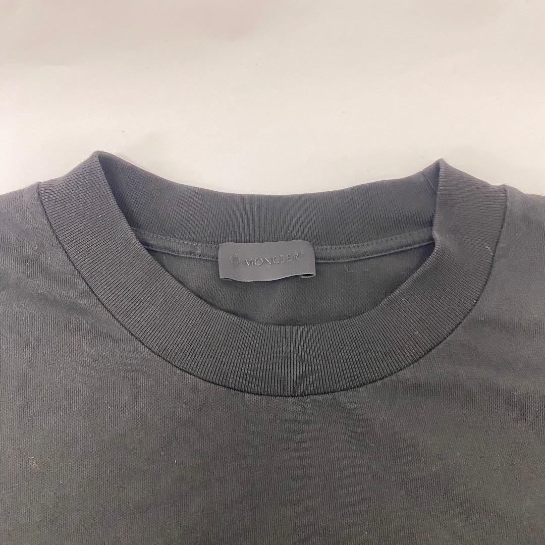 専用 E121 MONCLER モンクレール　ロンＴ　袖ロゴ　黒　XXL