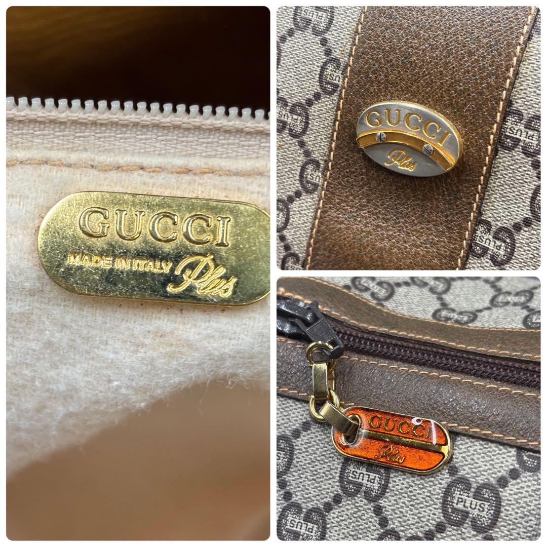 ✨美品✨GUCCI GG ボストンバッグ ハンド ブラウン ロゴ レザー 金具