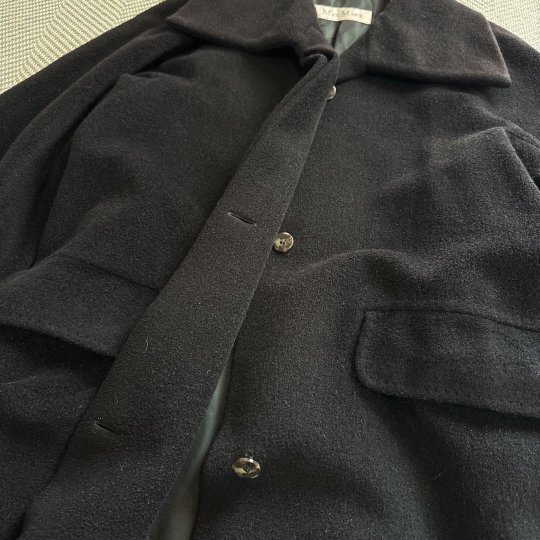 美品 最高級白タグ MaxMara カシミヤ バージンウール ロングコート 42