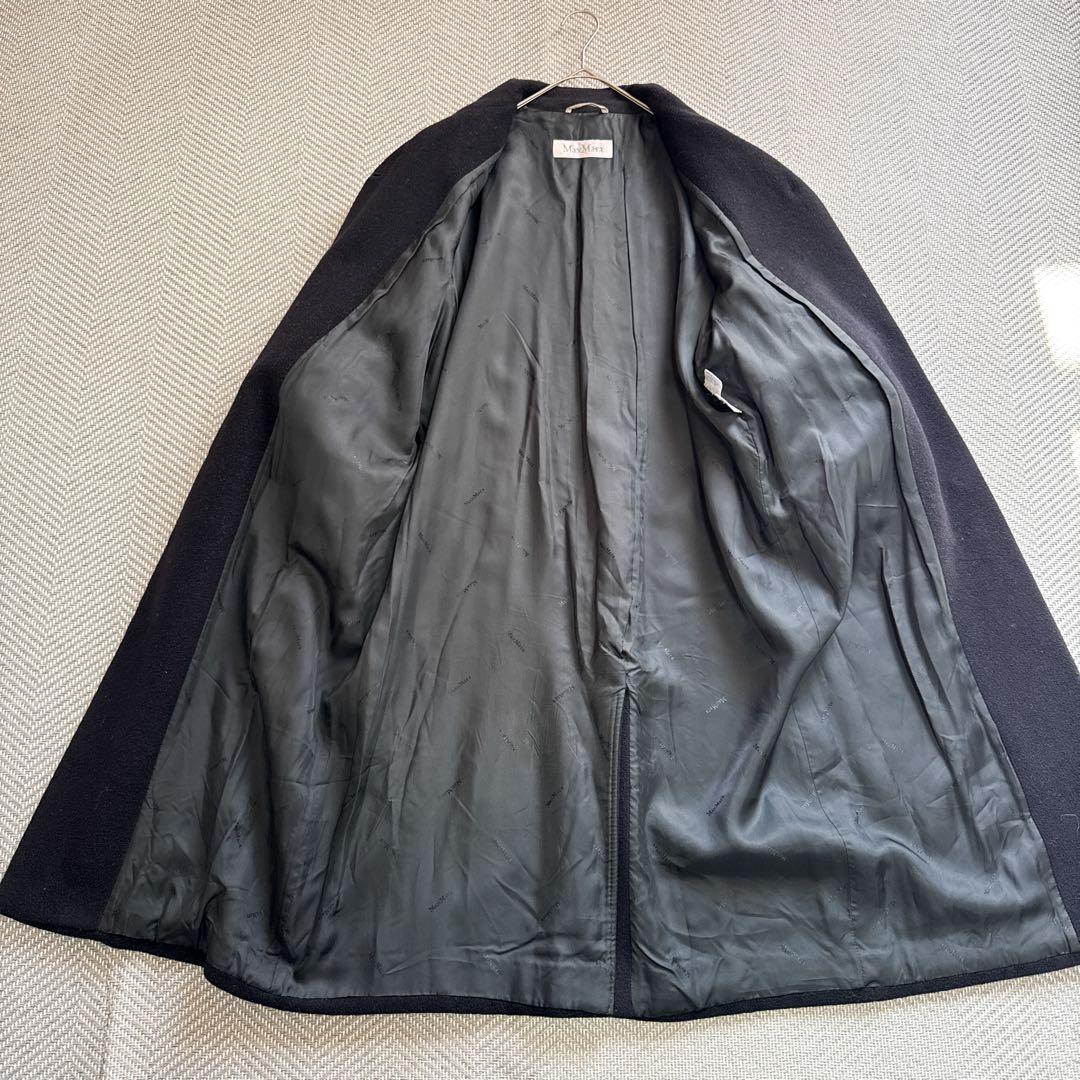 美品 最高級白タグ MaxMara カシミヤ バージンウール ロングコート 42